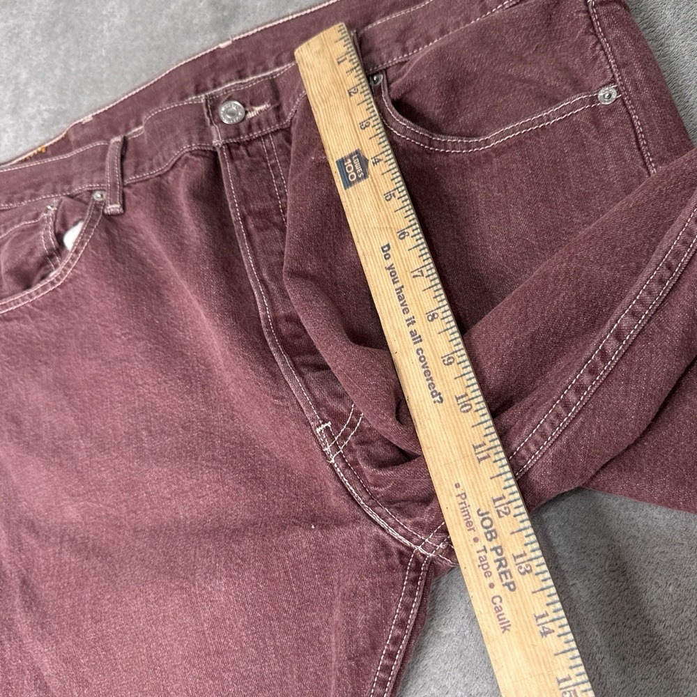 Vintage Levis 501 XX Jeans Mens 42x32 (Fits 40x29) )Burgundy Button Fly Straight - Picture 8 of 11
